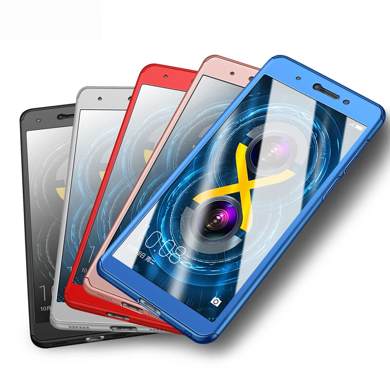 Чехол с полным покрытием на 360 градусов из закаленного стекла для Huawei Y7 Prime Y9 2018