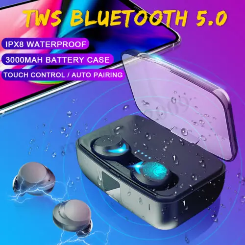 Bluetooth беспроводные наушники 5 0 TWS стерео мини с шумоподавлением IPX8