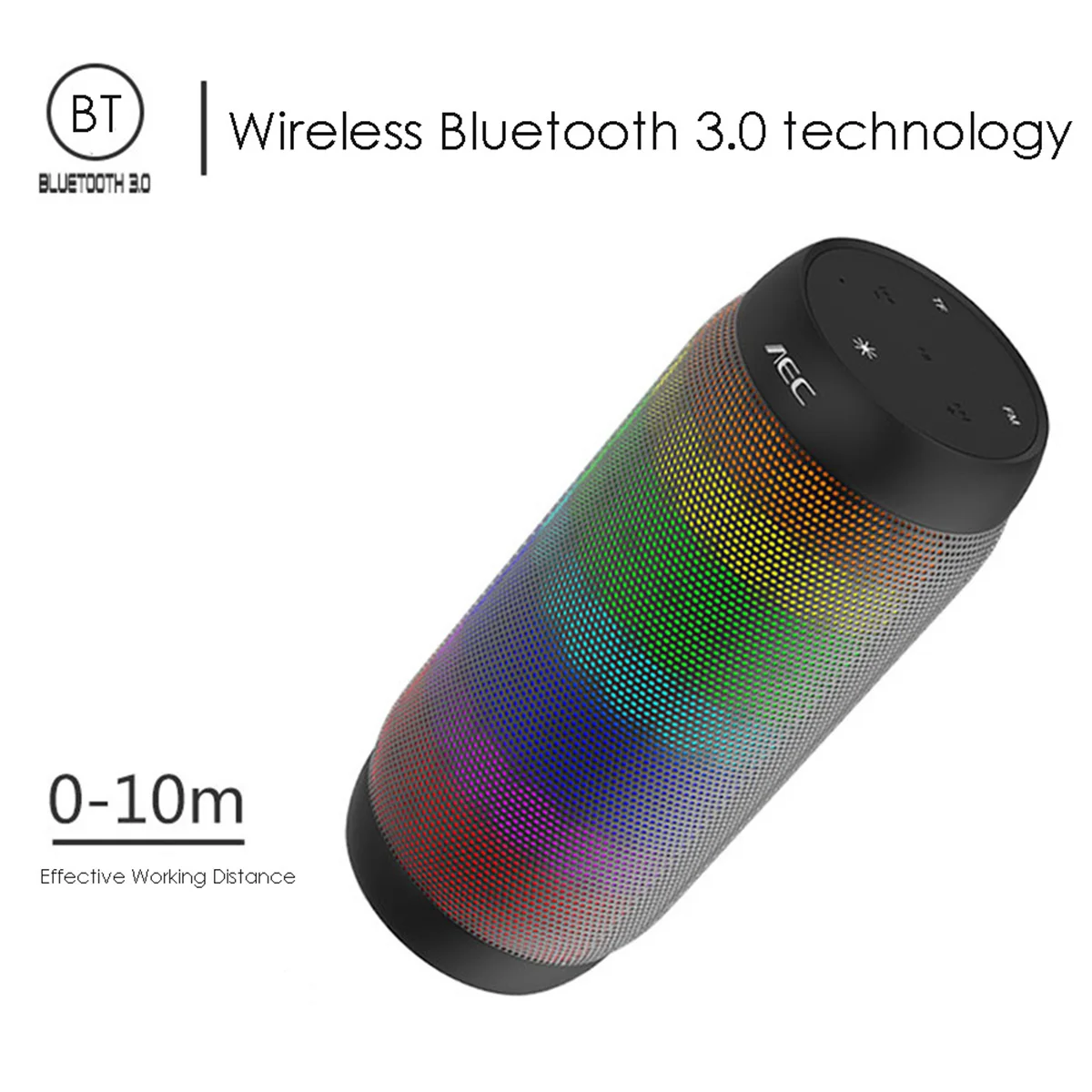 СВЕТОДИОДНЫЙ цветной Bluetooth-динамик AEC с подсветкой Hi-Fi Беспроводная портативная