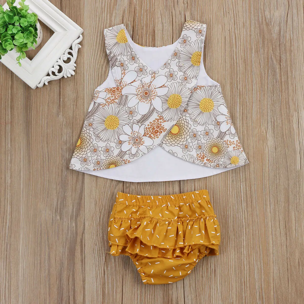 Комплект детской одежды для новорожденных летний комплект с цветочным принтом