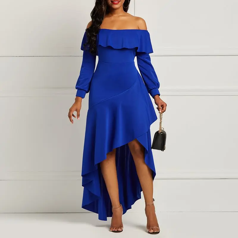 Вечернее платье с открытыми плечами 2019 вечерние рождественские Женские