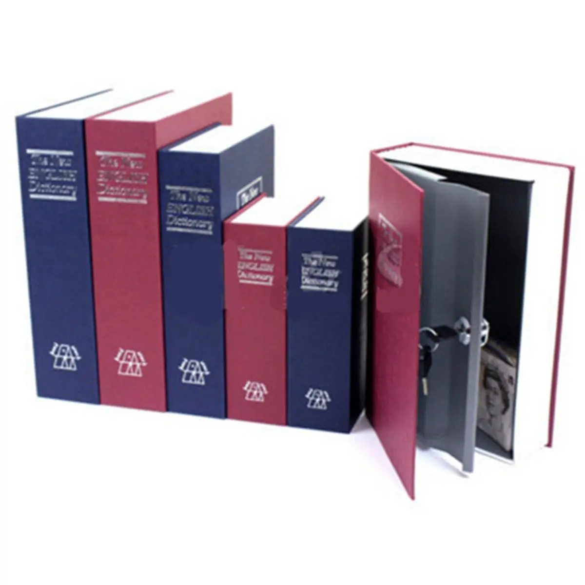 

English Dictionary Cover Design Mini Money Box Storage Box with Key Lock Safety Book Cases Jewellery Key Locker Storage Bins