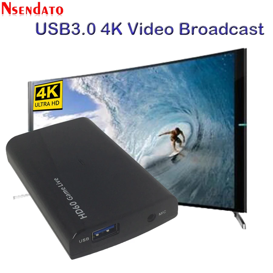 Карта видеозахвата Ezcap266 USB3.0 с микрофоном 1080P 60 к/с 4K HDMI|Кабели VGA| |