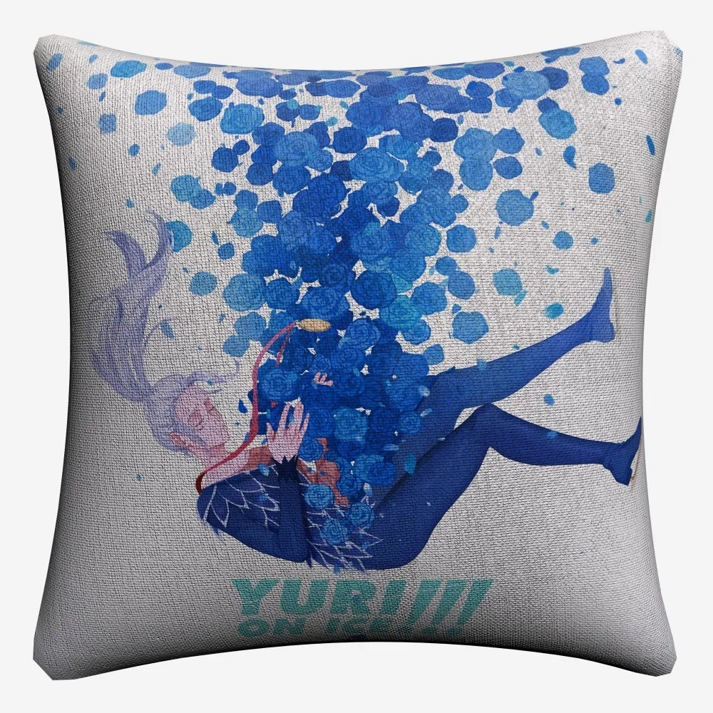 Yuri On Ice Акварельная искусство мягкие хлопковые льняные наволочки 45x45 см винтажная