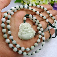kyszdl natural hand carved buddha pendant free round bead necklace women buddha pendant jewelry gift