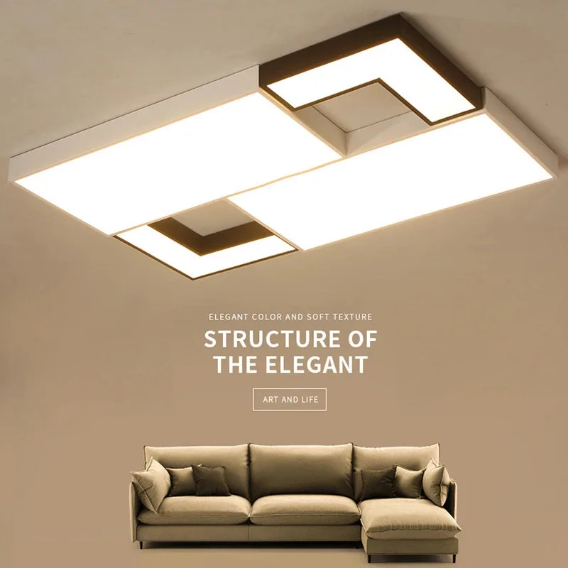 

Led Ceiling Lamp Living Room Lights Bedroom Lamp Rectangular Restaurant Lights Modern Simple Warm Fashion Creative Lamps