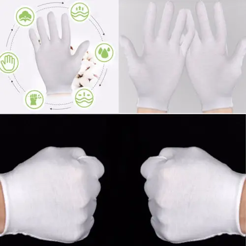 Unisex Women Men White Cotton Formal Tuxedo Gloves Guard Honor Glove 6pairs | Аксессуары для одежды