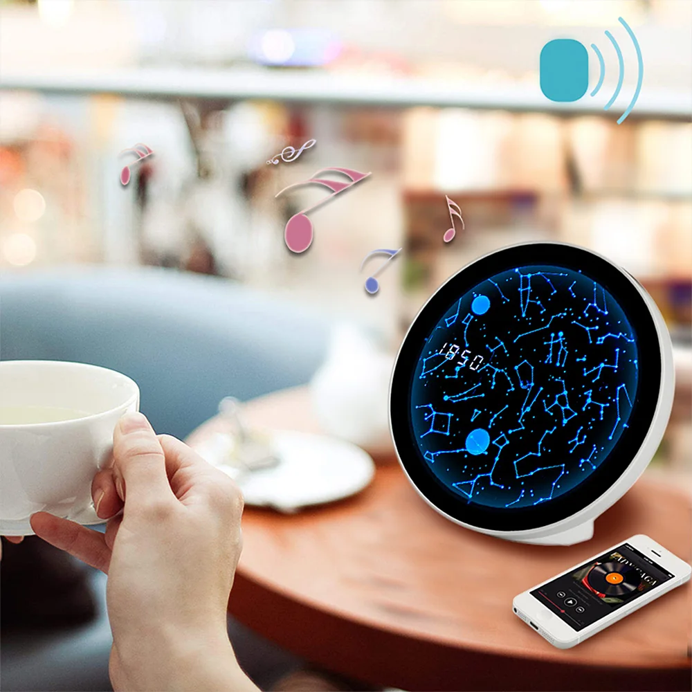 Creative Constellation Clock Speaker LED Night Light Digital Display Time With Bluetooth | Дом и сад