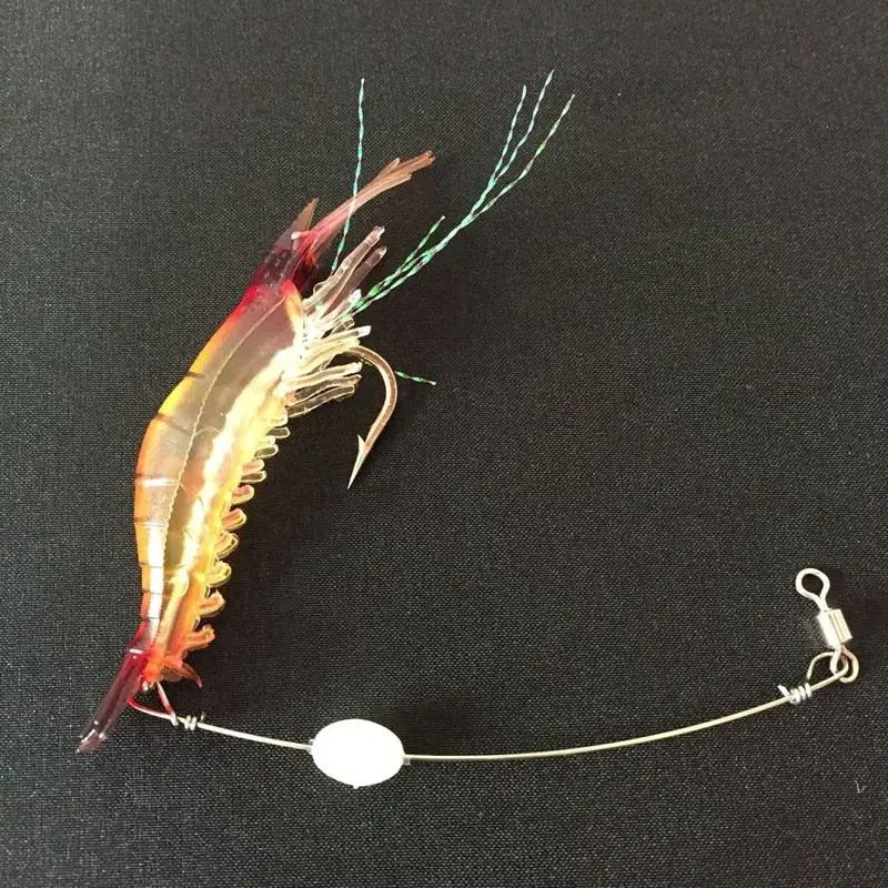 5 шт./лот Мягкая приманка для креветок 9 см/6 г искусственная рыбалки с блестящим