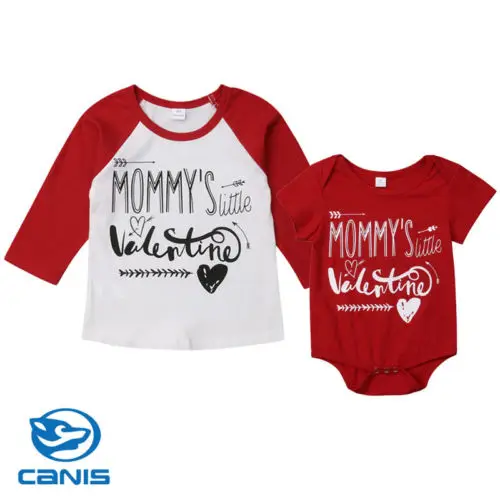 2019 Valentine Newborn Kid Baby Little Brother Romper Letter Bodysuit Big Cotton T-shirt O-neck Tee Wholesale Canis Hot | Детская одежда