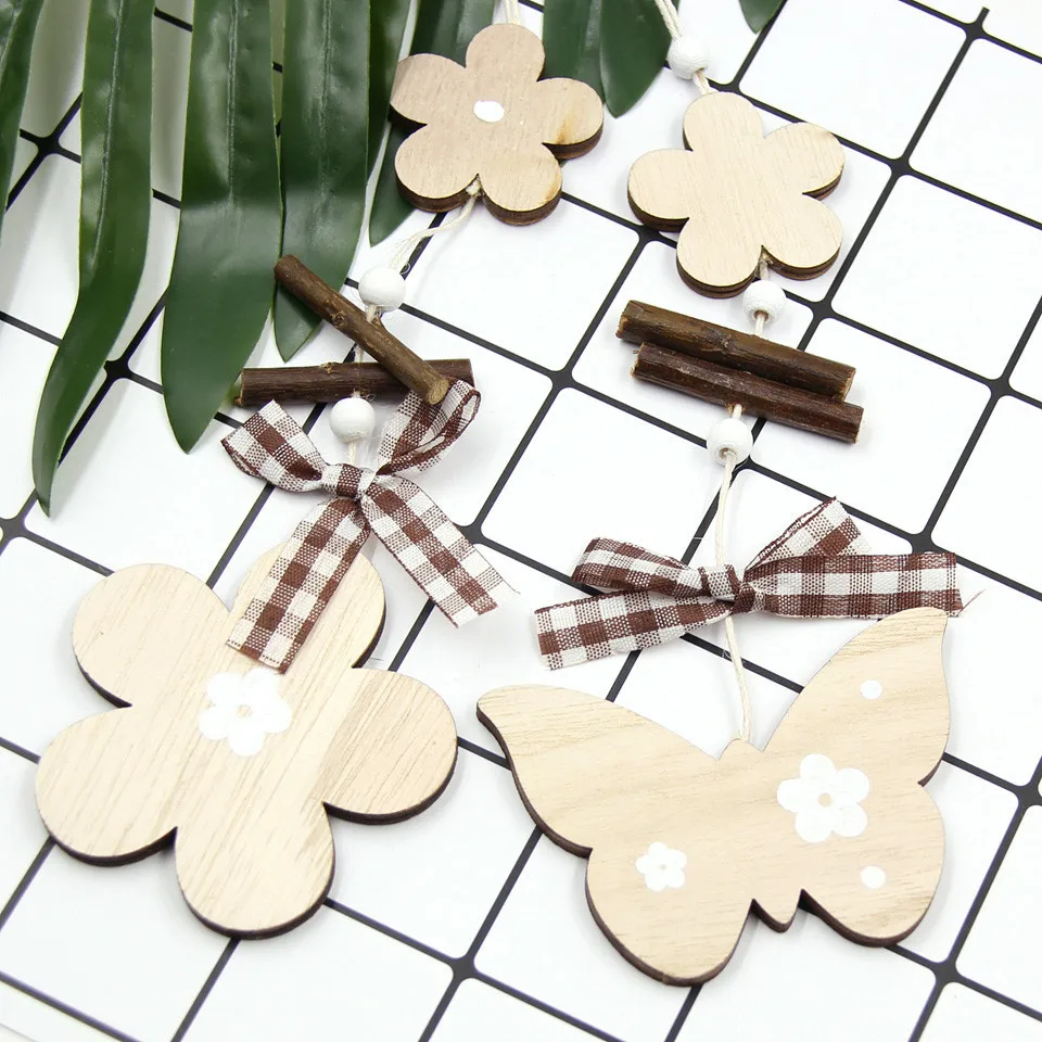 1 шт. DIY милые деревянные яйца & цыпленок Бабочка цветок пасхальные Подвески