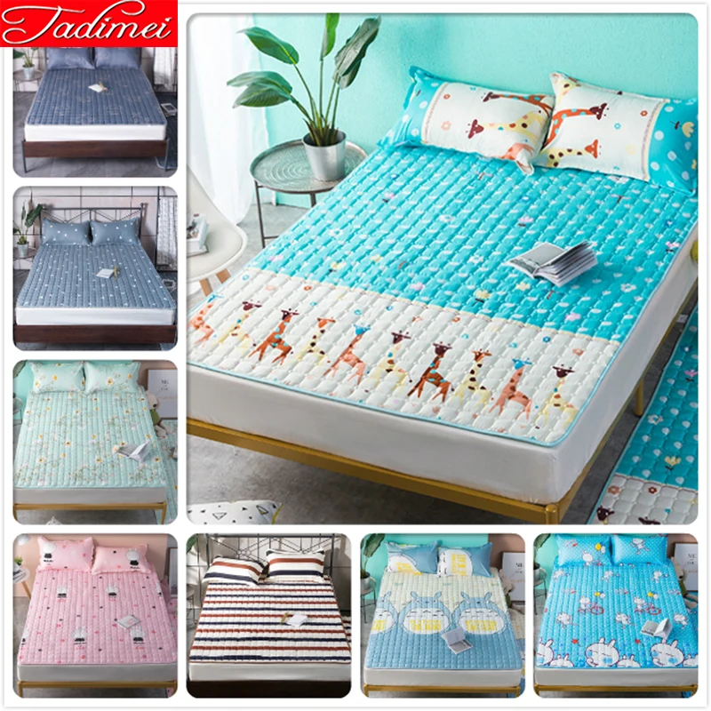 

New Mattress Toppers 90x200 100x200 120x200 150x200 180x200 200x220 High Quality Quilted Bedspreads Adult Kids Child Bed Cover14