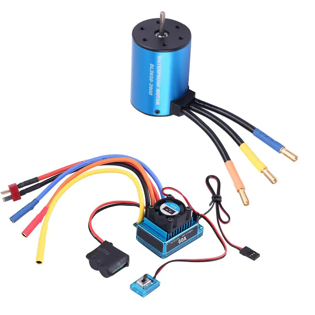 Бесщеточный мотор 3650 3900KV и водонепроницаемый 60A бесщеточный ESC RC Combo для