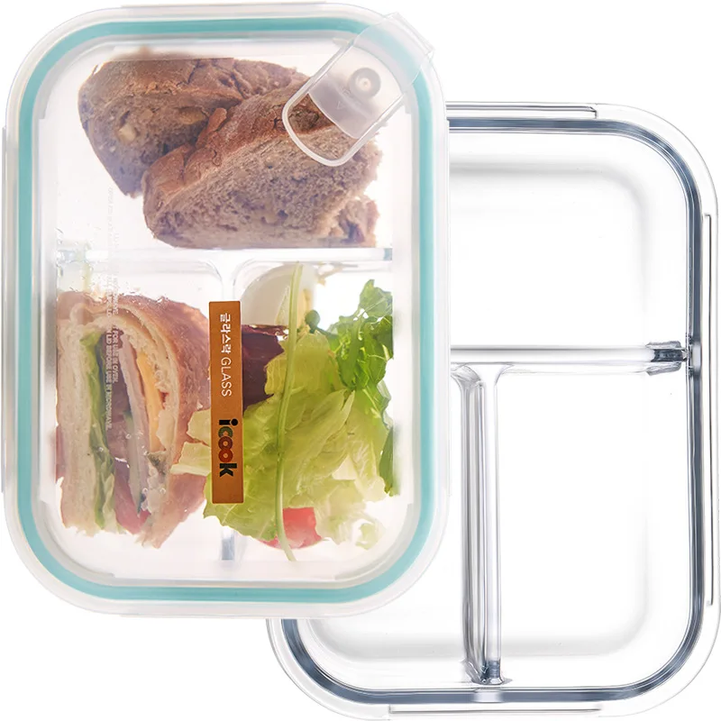 Новый icook с разделенным стеклом Ланч бокс для микроволновой печи специальная