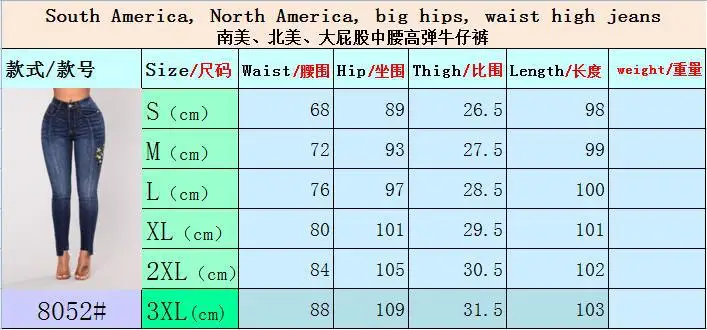 

Hole Ripped High Waist Jeans Denim Jean for Women Elastic Holes Embroidery Stretch Slim Sexy Pencil Plus Size Jeans