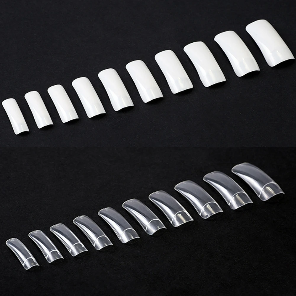 500 шт./компл. накладные ногти прозрачная натуральная смола Половина Поддельные