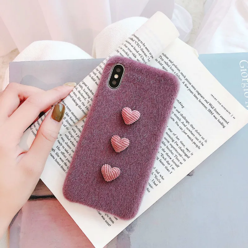 Xindiman 2019 плюшевый чехол для телефона iphone 7 plus 8 Чехлы теплые модные Капа i Phone Case 6 6s