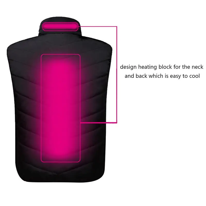 Мужской регулируемый теплый жилет с подогревом и зарядкой через USB зимний без