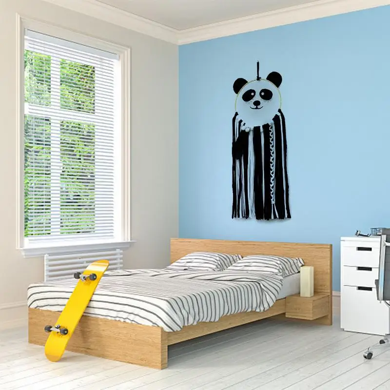 1PC INS Style Panda Father and Mother Shaped Dream Catcher Pendant Children's Room Bedroom Hanging Wall House Decoration | Дом и сад