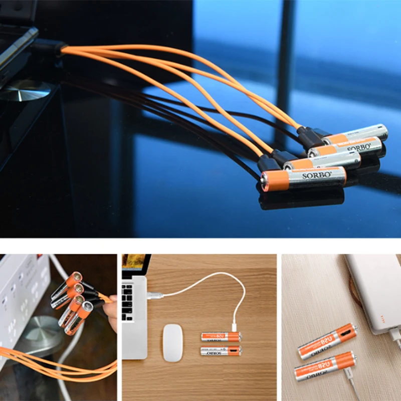 USB перезаряжаемые AAA литиевые батареи порт для зарядки Micro 1 5 В/400 мАч