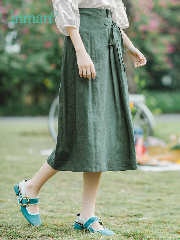 INMAN летняя с высокой талией в стиле ретро определенной со шнуровкой тонкая