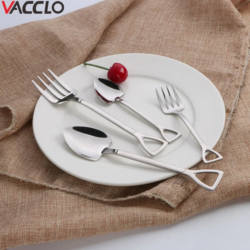Vacclo 1 шт. ложка из нержавеющей стали в форме лопаты чайная кофейная сахарная