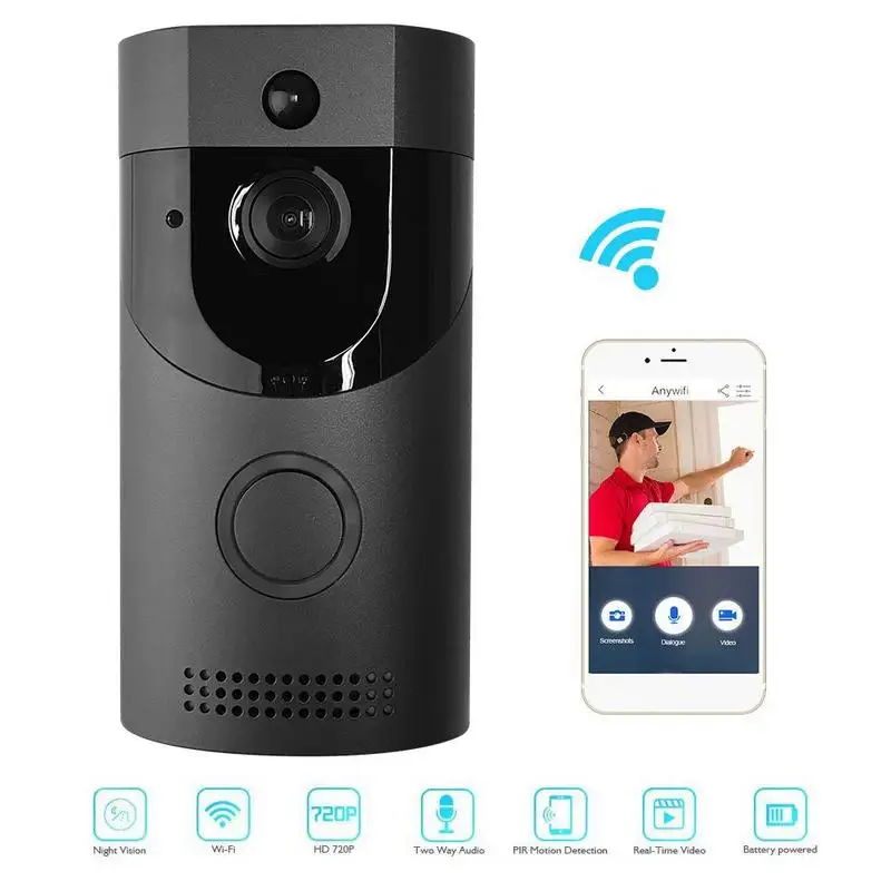 Беспроводной видеодомофон с Wi-Fi дверной звонок 720P HD двухсторонний аудио