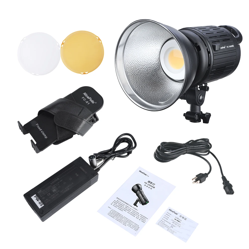 Adjustable Brightness NiceFoto HC-1000B II 100W LCD Display LED Video Light 3200K/5600K+Remote Control Color Filters CZ STOCK |
