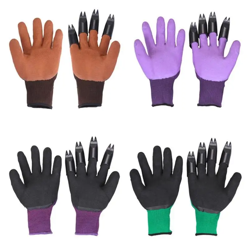 1 пара садовые перчатки резиновые с 8 пластиковыми кончиками пальцев из АБС