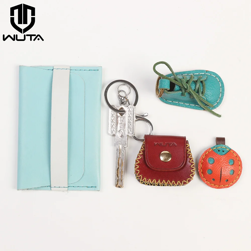 

WUTA Leather Craft Tools Set Leathercraft Sewing Set With 4 Set Genuine Leather Kits DIY Hand Sewing Stitching Work Set DIY Gift