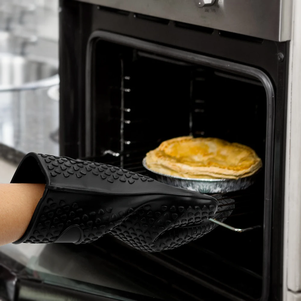 1 шт. Еда Класс термостойкие силиконовые Кухня печи барбекю перчатки для готовки