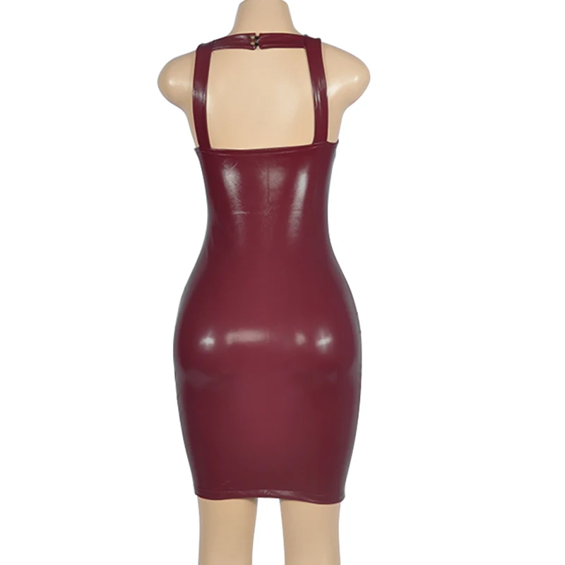 Colysmo пикантные PU Кожаные модельные туфли Для женщин Холтер вырезать Slim Fit Bodycon
