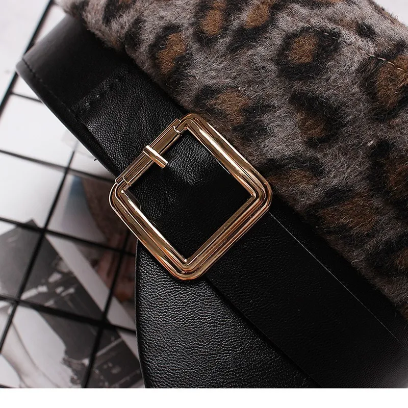TWOTWINSTYLE элегантный корейский модный берет женский леопардовый шерстяной