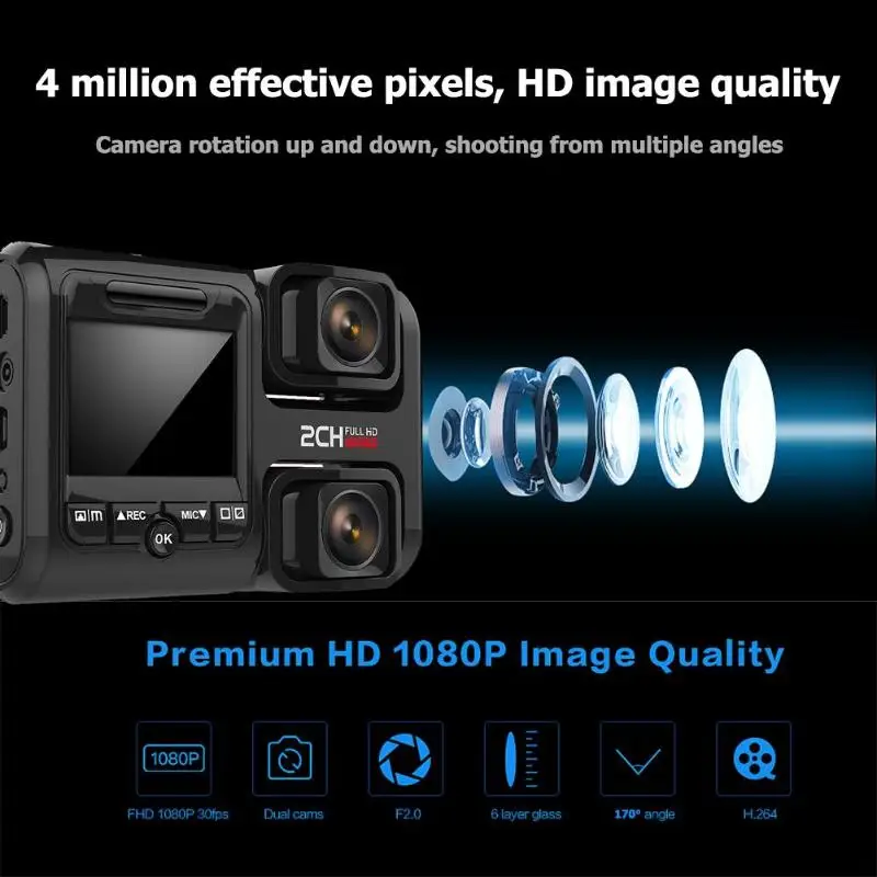T692C Автомобильная электроника Двойной регистратор 2 0 дюйма LCD 1080P FHD двойной