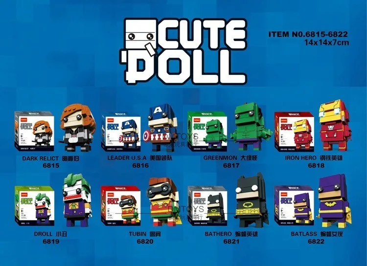 Кукла Decool Q Железный человек экшн-фигурка Brickheadz строительные блоки игрушки для