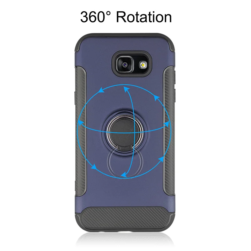 Чехол KKREFF для Samsung A7 2018 с поворотным кольцом на 360 градусов магнитный чехол A3 A5 2017 J3