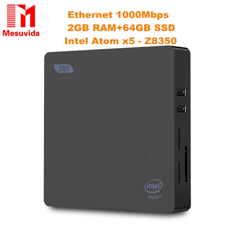 Z85 Мини ПК 2 Гб 64 ТВ коробка двойной экран дисплей 5 8 ГГц Wi Fi Ethernet 1000Mbp Bluetooth 4 0 Set Top BOX