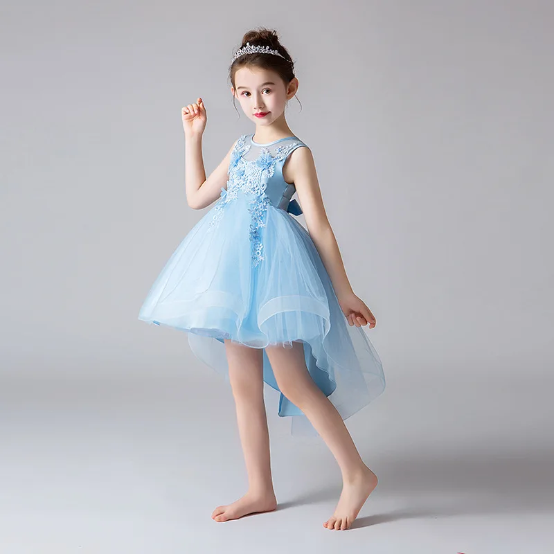 evening party fishtail dress age for 4-14 yrs little girl white lace flower girls dresses 2019 graduation gown kids frock | Детская