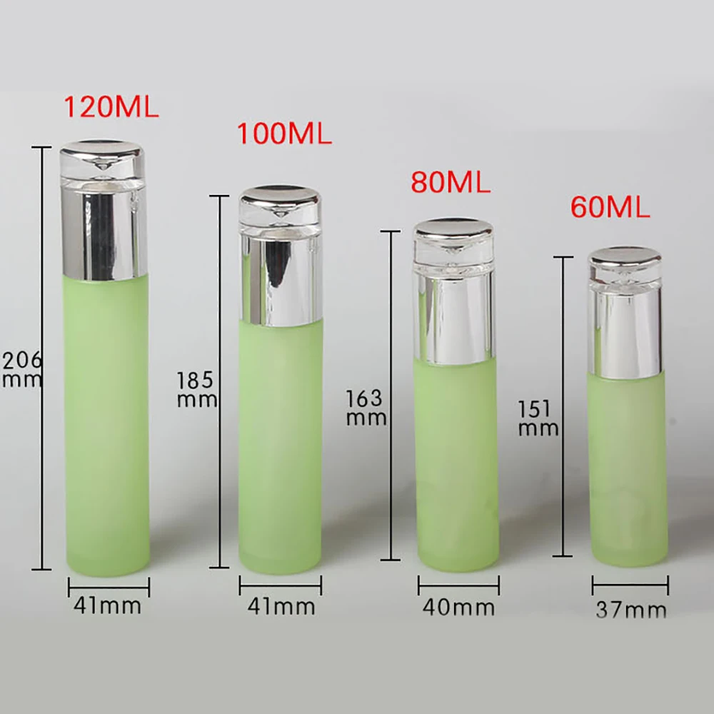

40ml Glass body spray container for foundation packaging, Lotion pump silver lid match on glass bottle packaging
