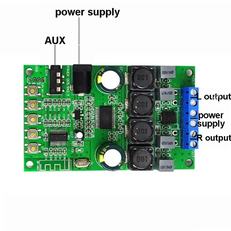 Новый TPA3118D2 30 Вт + Bluetooth 5 0 цифровой усилитель мощности Двухканальный аудио