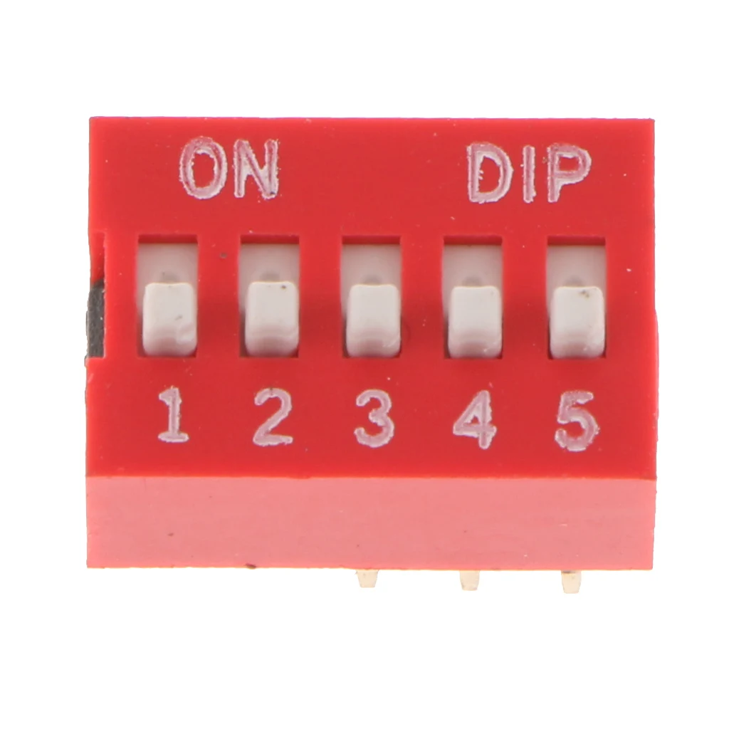 Baoblaze 10 Pieces Red 2.54mm Pitch 1 2 3 4 5 6 8 Position Way Slide Type DIP Switch | Обустройство дома