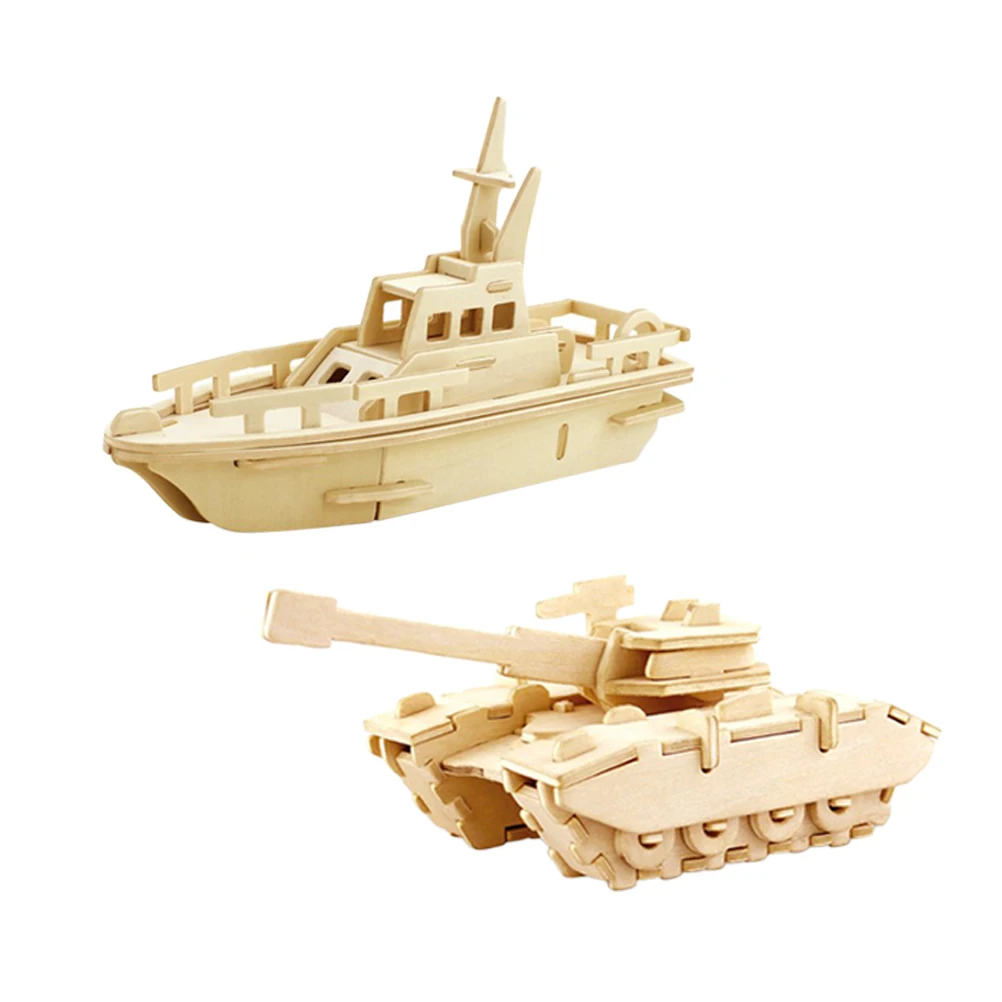 4 шт. деревянный Танк образовательный самообороны бронированный 3D ракета