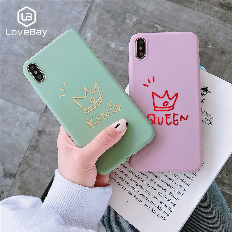 Lovebay чехол для телефона iPhone 6 6s 7 8 Plus X XR XS Max и мультяшной короной Smile Love Heart