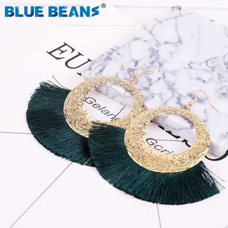 Женские серьги ручной работы эффектные Роскошные Длинные с геометрической