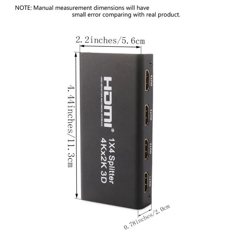 4K HDMI 1x4 2160P сплиттер Full HD 1080P усилитель переключатель коммутатор 1 в 2/4 Out адаптер