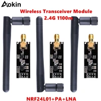 wireless transceiver module 2 4g 1100m nrf24l01palna in antistatic foam for arduino compatible with antenna lky67