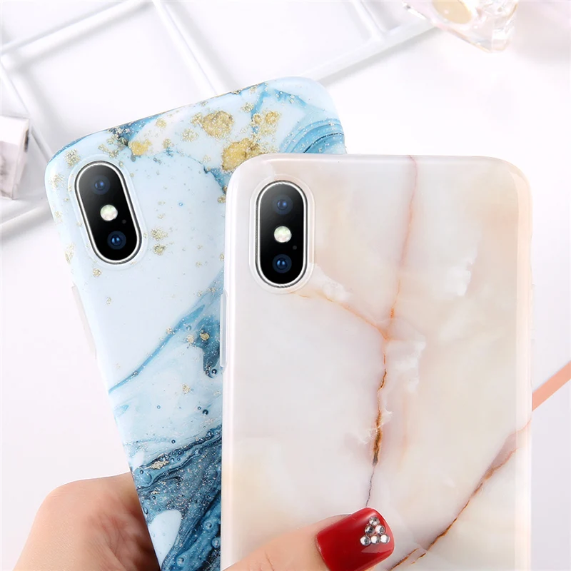 Lovebay Телефон чехол для iPhone 6 6s 7 8 Plus X XR XS Max Модный Цветной мраморный акварельный