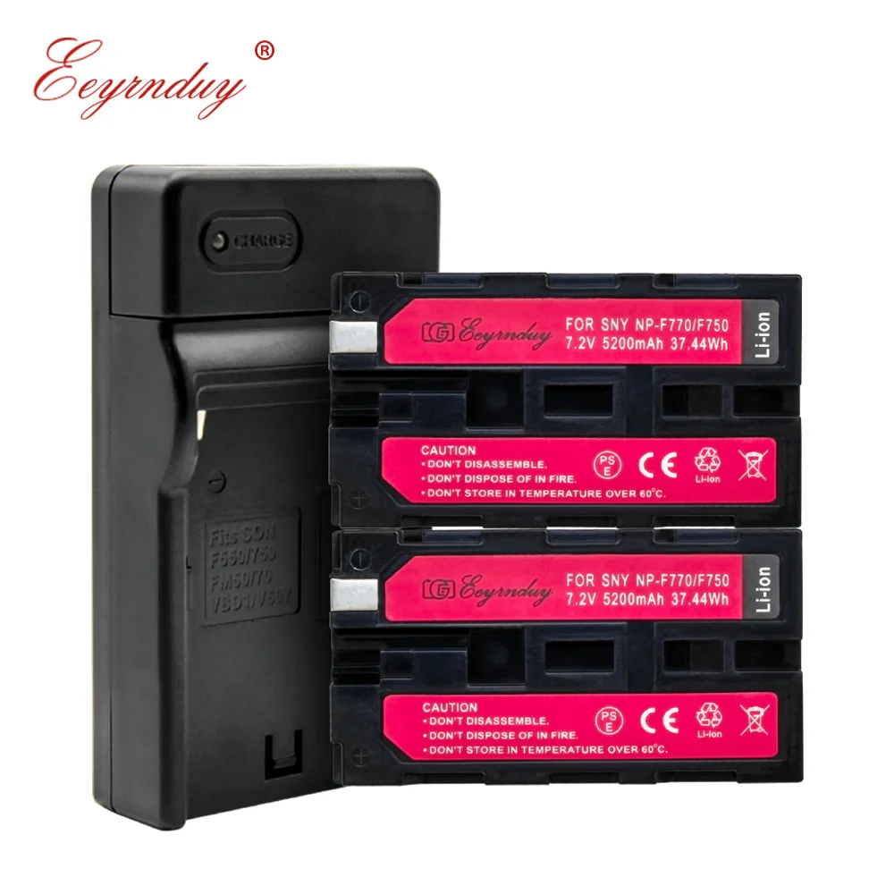 NP-F730 NP-F750 NP-F770 2pcs battery + 1pcs usb single charger for Sony video digital camcorder camera NP F750 | Электроника