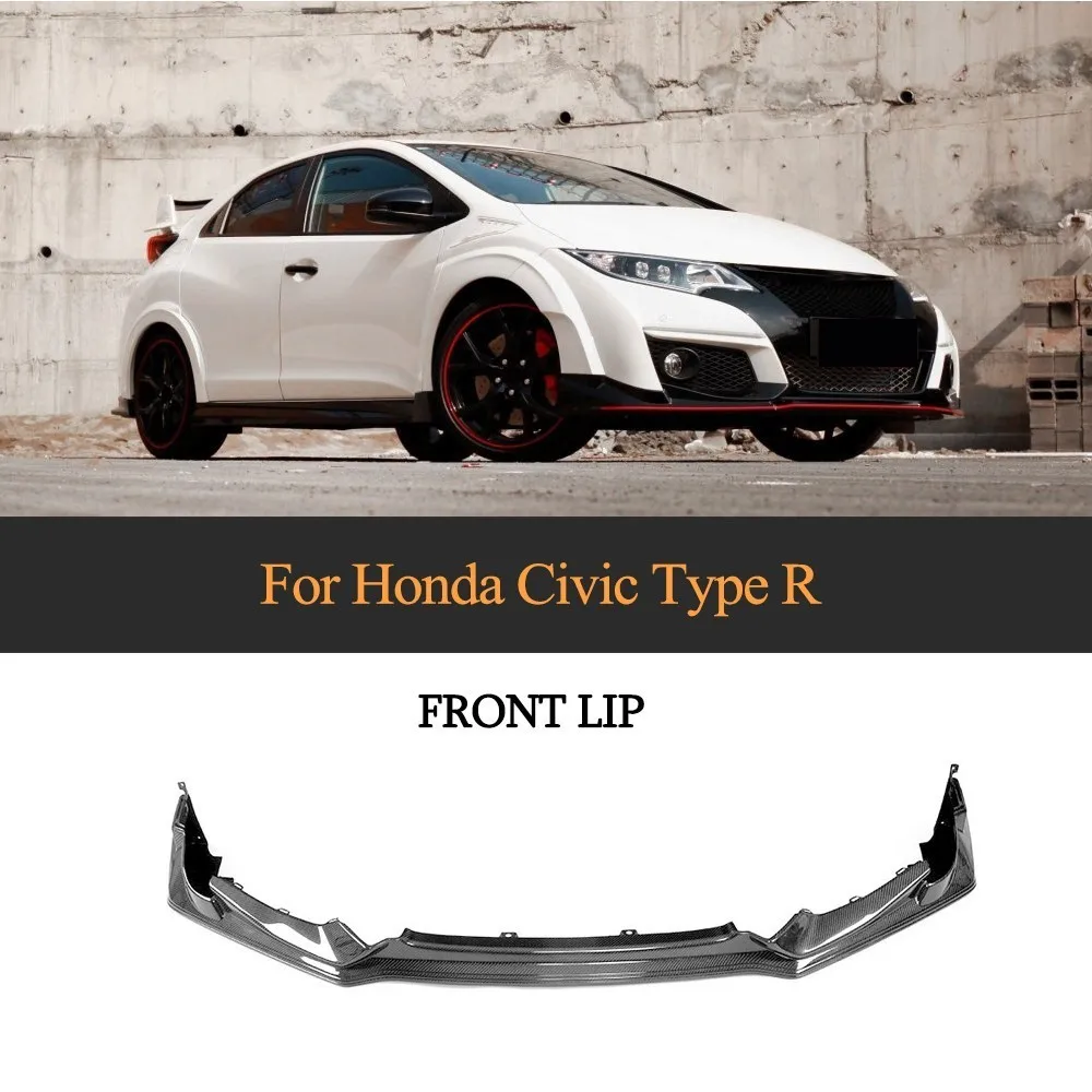 Для Honda For Civic Тип R 2015 2016 защита переднего бампера из углеродного волокна |