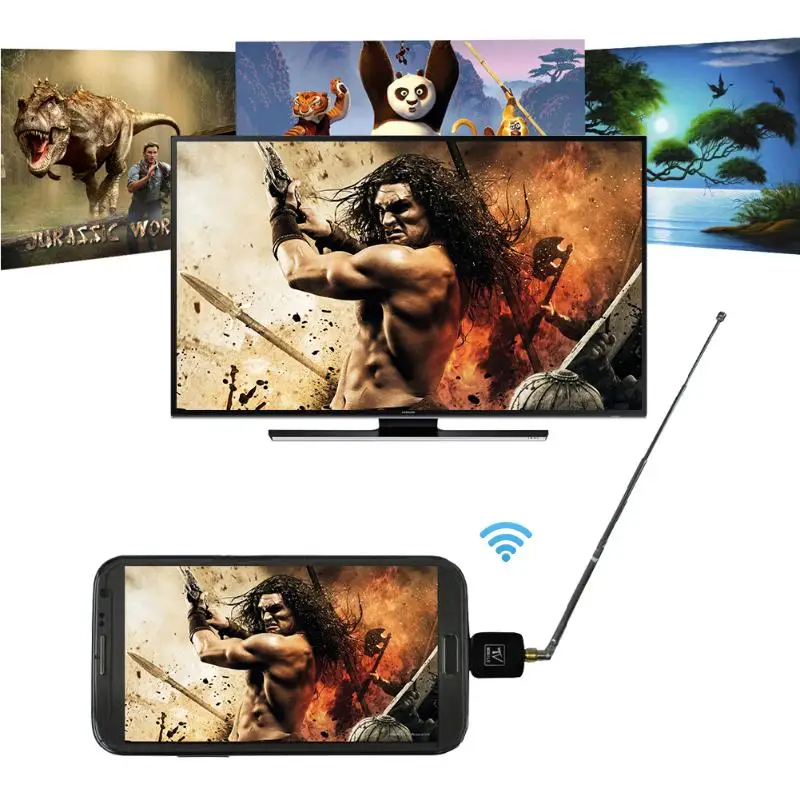 Мини микро USB DVB T цифровой ТВ тюнер приемник для Android Phone Tablet PC антенна 87 мм 227 4.0.3